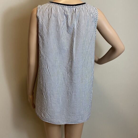 LOFT Ann Taylor 100% cotton black front striped back tank top size M - Picture 3 of 7